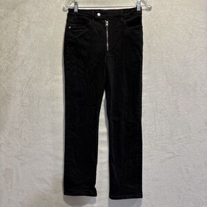 FRAME Le High Straight Film Noir Black Seam Denim Front Zip Jeans Women's 27